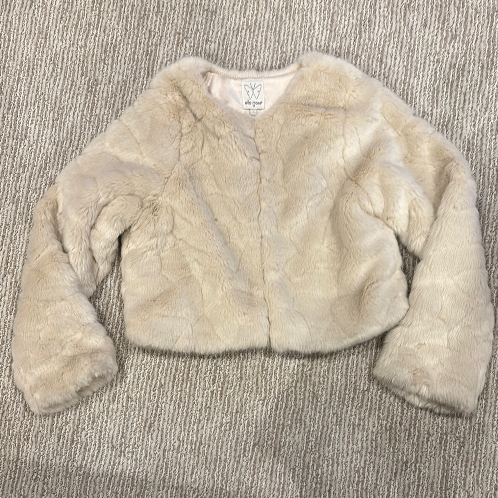 Ella Moss Adorable Cream Ivory Faux Fur Jacket